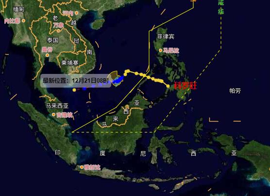 23号台风最新消息2020 台风“科罗旺”影响南海最大风力有8级