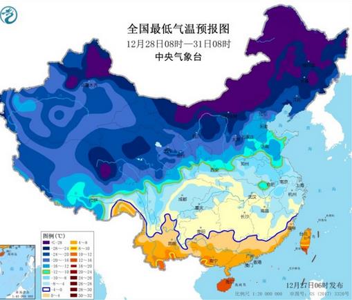 最强寒潮今起侵袭中东部 大风降温猛烈降幅可超14℃