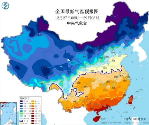 最强寒潮今起侵袭中东部 大风降温猛烈降幅可超14℃