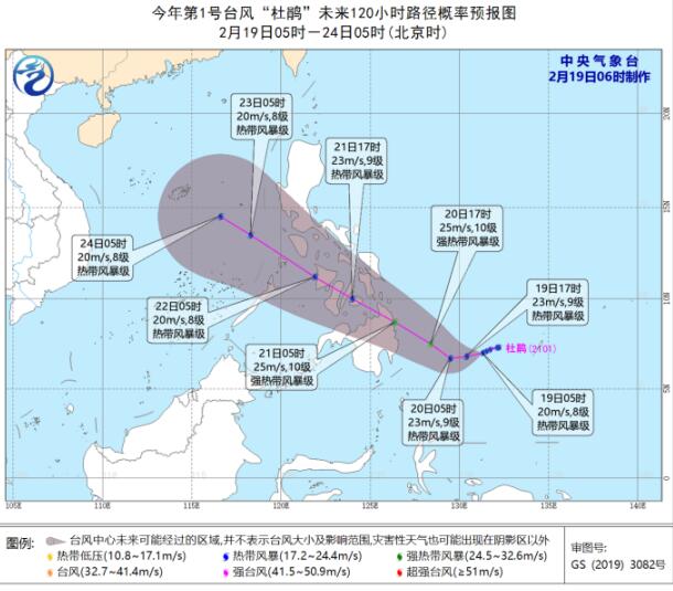 1号台风最新消息2021 台风杜鹃逐渐向菲律宾沿海靠近