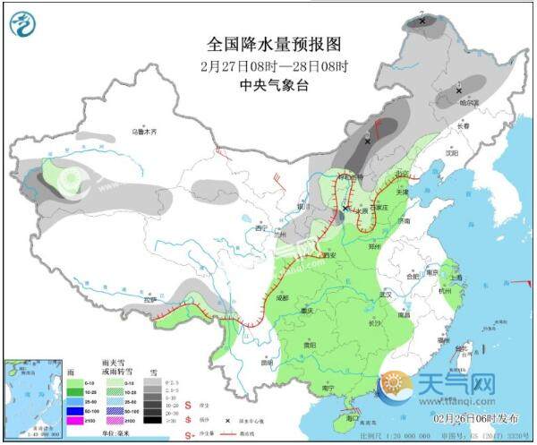 2021全国雨雪分布图,2021全国入夏分布图 2021元宵节天气:新一轮强冷空气携雨雪来袭