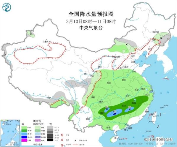 南方暴雨扩散至广西贵等地 东北华北晴朗干燥气温超15℃