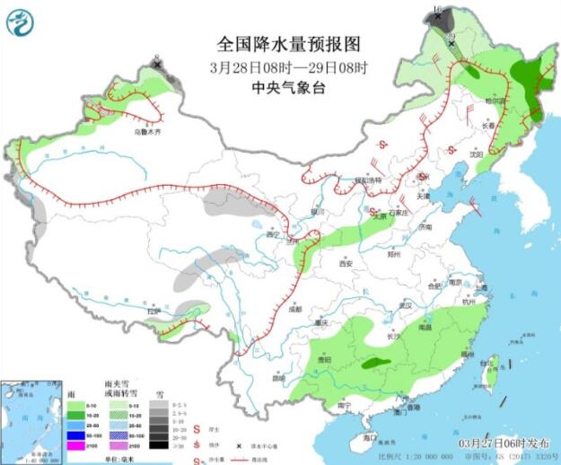 江南等地有持续性降水过程 河北天津等部分地区将出现沙尘暴天气