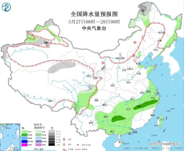 江南等地有持续性降水过程 河北天津等部分地区将出现沙尘暴天气