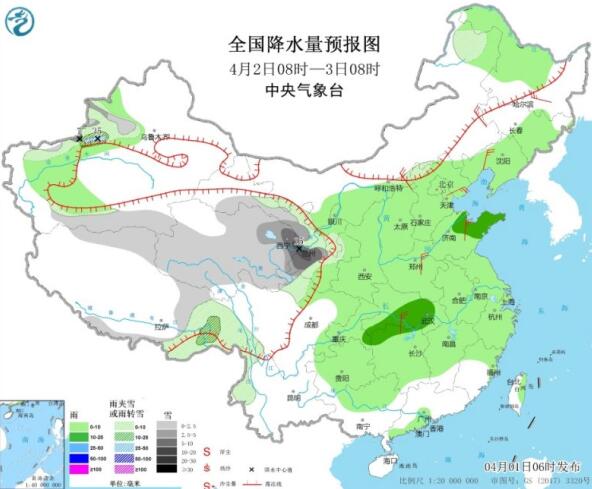 西北地区仍有降雪气温仅有10℃ 清明节前贵州湖南一带维持强降雨