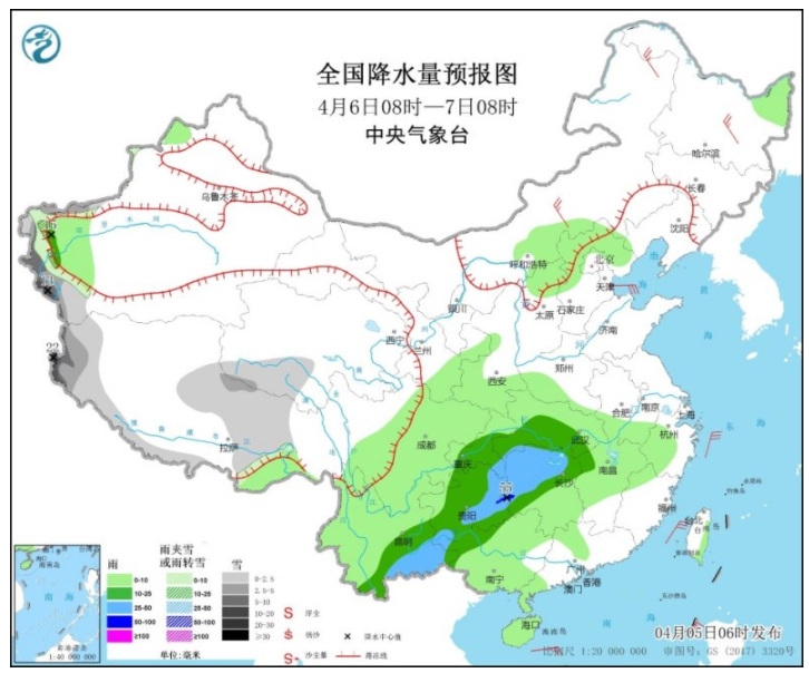 清明假期最后一天西南华南等地遇暴雨 新疆西藏等地遇暴雪