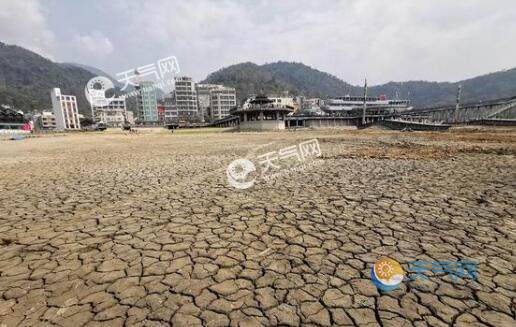 日月潭潭底干枯成块状 地面龟裂画面震撼