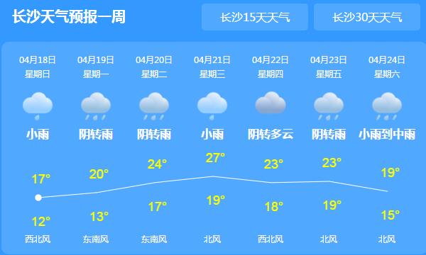 湖南多地雨水不断气温不超20℃ 永州郴州局地大到暴雨