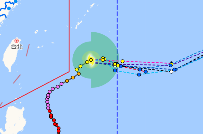 第2号台风舒力基最新实时路径图 舒力基台风将逐渐变性为温带气旋