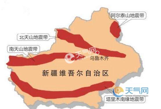 新疆处于印度洋板块和亚欧板块碰撞的前沿地带,当板