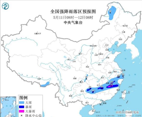 南方今天仍有大范围强对流 中央气象台发布暴雨蓝色预警