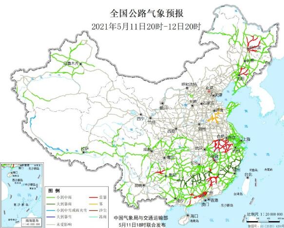 全国交通天气最新预报：5月12日高速路况最新实时查询