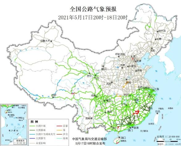 全国交通天气最新预报：5月18日高速路况最新实时查询