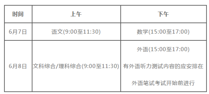 安徽高考时间2021具体时间科目安排 安徽2021年高考考试安排