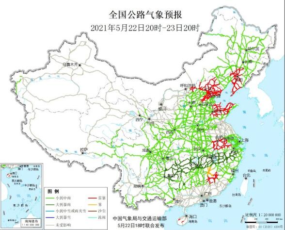 全国交通天气最新预报：5月23日高速路况最新实时查询