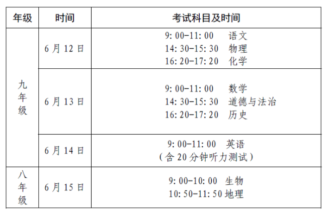 吉林中考时间2021具体时间 吉林2021年中考考试安排