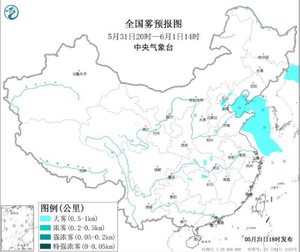 5月31日国内环境气象公报 京津冀及周边区域有利于臭氧生成