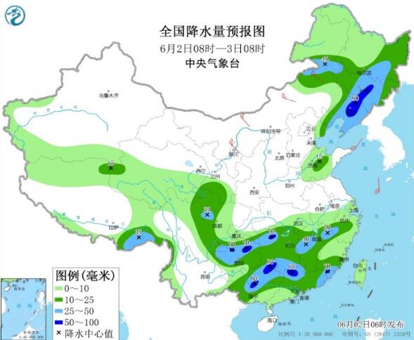 南方暴雨在线降雨量超500毫米 华北东北气温下降不足20℃