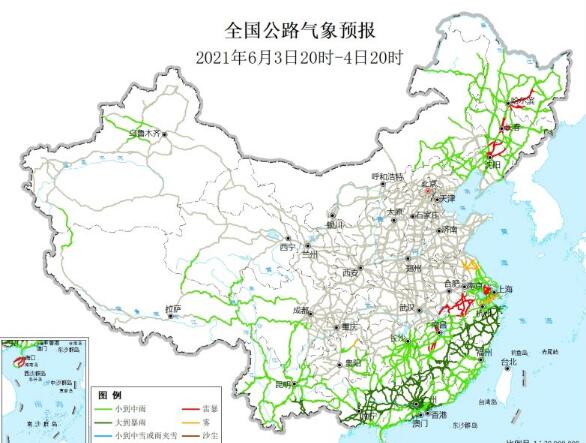 全国交通天气最新预报：6月4日高速路况最新实时查询