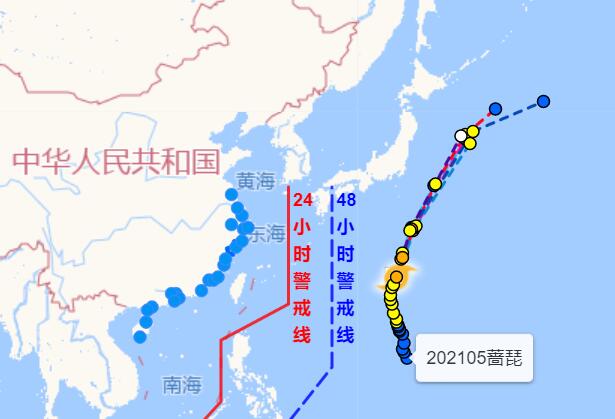 5号台风路径温州台风网发布 “蔷琵”加强为台风级北偏东移动中