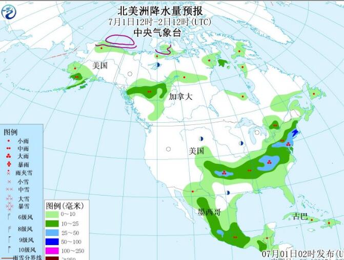   7月1日国外天气预报 亚洲多国出现暴雨北美则持续高温