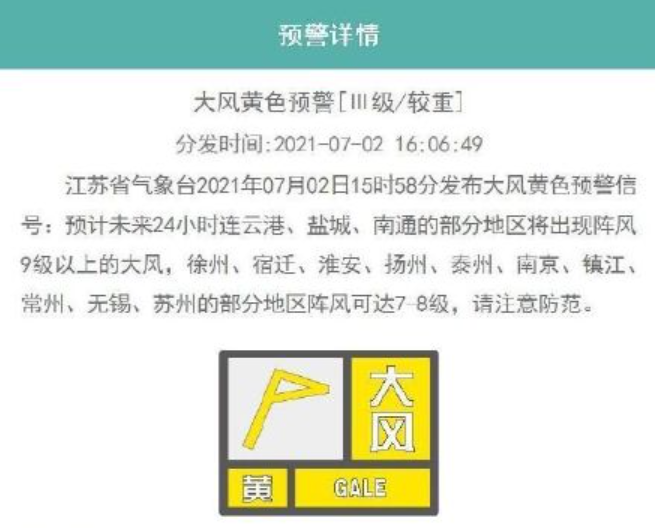 江苏将出现9级以上大风是怎么回事 江苏发布大风黄色预警将现阵风9级以上