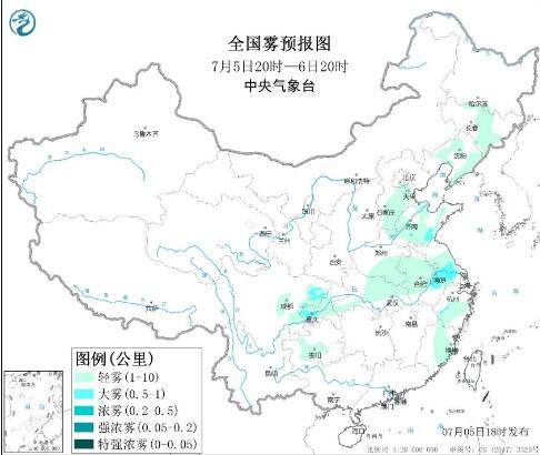 7月5日国内环境气象公报 华北黄淮等地气象条件有利于臭氧生成