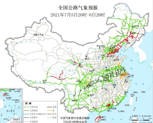 全国交通天气最新预报：7月6日高速路况最新实时查询