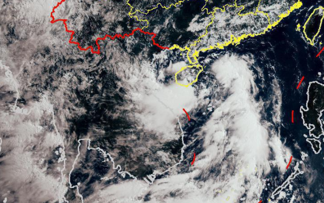 温州台风网热带低压最新路径图 南海热带低压将登陆海南岛