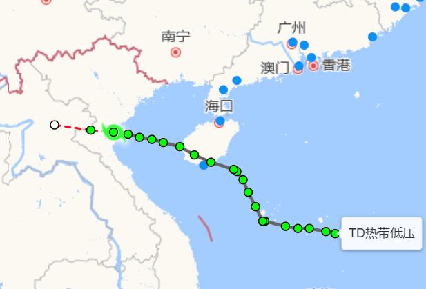 温州台风网热带低压最新消息 已登陆越南强度6级逐渐减弱中