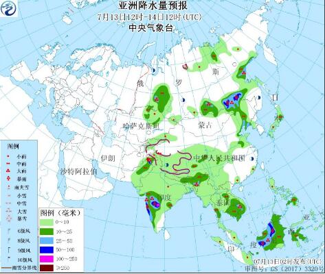 7月13日国外天气预报 亚洲多地暴雨南欧美国西部等有高温