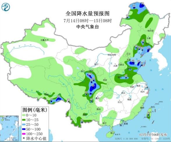 北方降雨减弱四川依旧有大暴雨 浙江江西等地气温普遍30℃以上