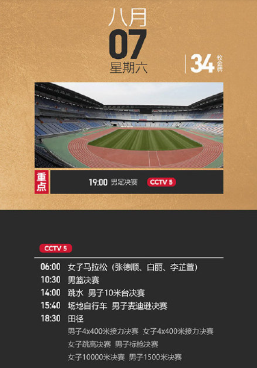 2021东京奥运会8月7日比赛详细赛程 2021东京奥运会8月7日比赛项目