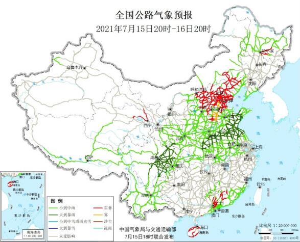 全国交通天气最新预报：7月16日高速路况最新实时查询