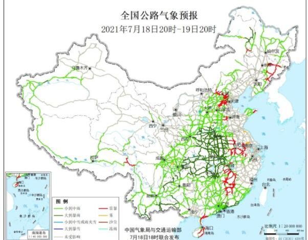 全国交通天气最新预报：7月19日高速路况最新实时查询