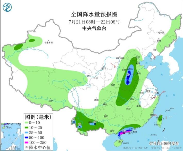 台风烟花21日移入东海向闽浙靠近 华北黄淮等地仍有强降雨
