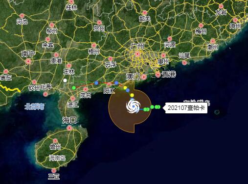 7号广东台风路径实时发布系统 “查帕卡”影响广东部分地区有风雨