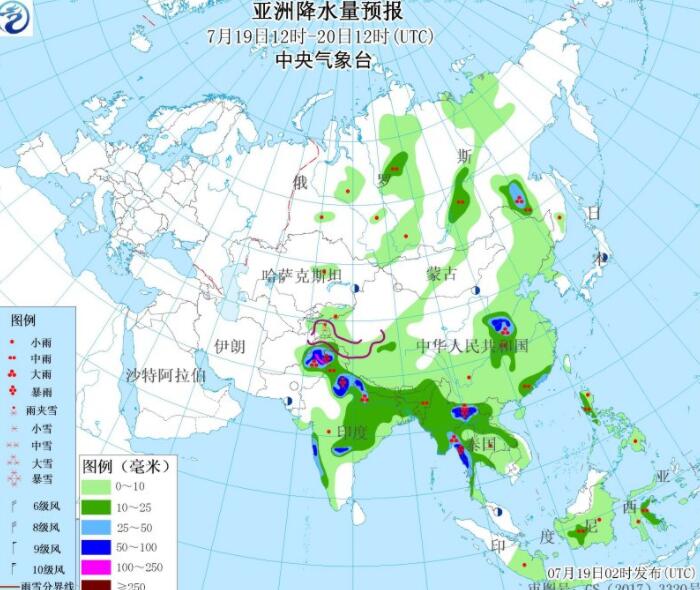 7月19日国外天气预报 东北太平洋多台风正在活动