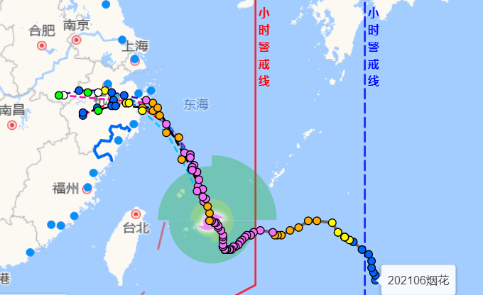 温州台风网台风烟花实时路径图发布 台风烟花预计25日在浙江舟山一带沿海登陆