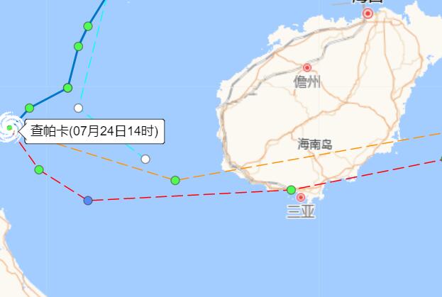 7号台风查帕卡最新消息路径发展 25日将在海南东方至三亚一带沿海登陆