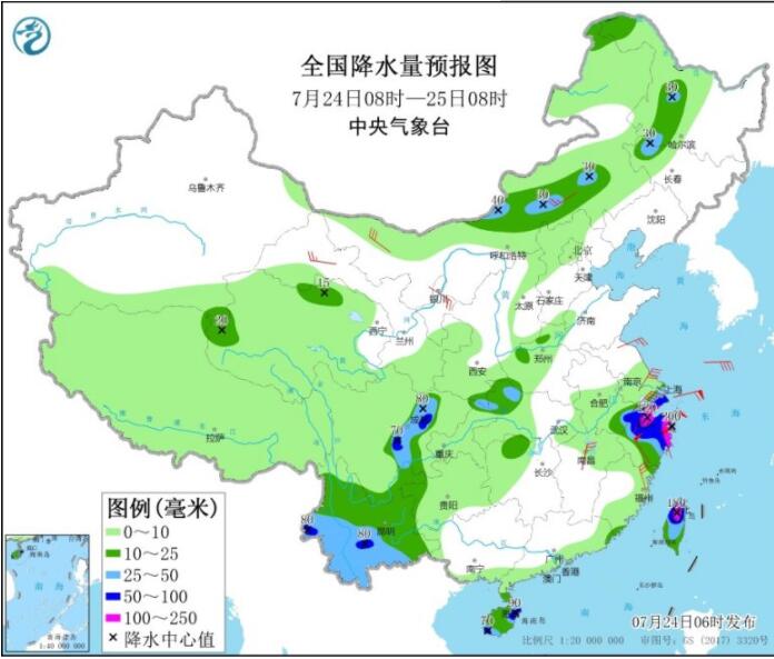台风烟花明登陆浙江华东影响已至 四川云南等部分地区有暴雨