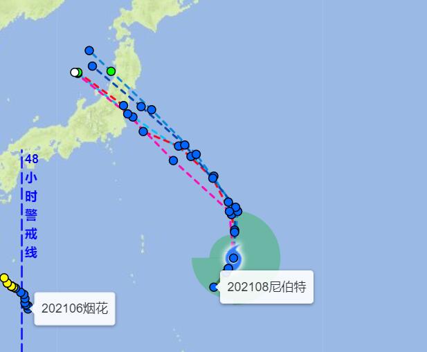 2021第8号台风最新消息路径图 台风尼伯特实时路径走势更新