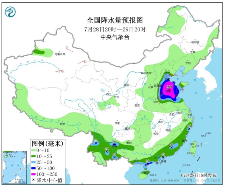 烟花实时路径图最新消息 热带低压“烟花”影响江苏山东河南等地
