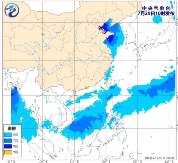 6号台风烟花北上实时路径消息 将影响黄海渤海最大风力可达11级