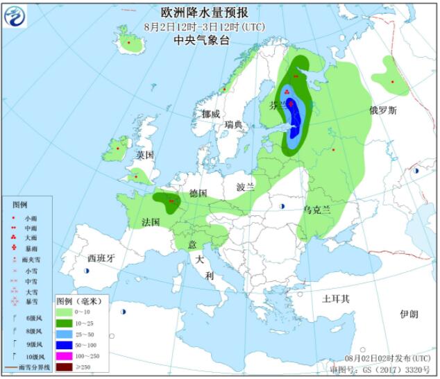 8月2日国外天气预报：欧洲南部有高温天气来袭