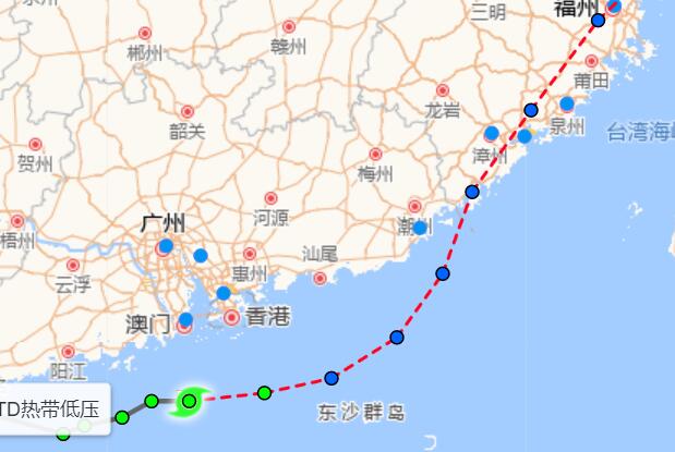 9号台风实时路径预测图  “卢碧”胚胎影响广东局部大暴雨