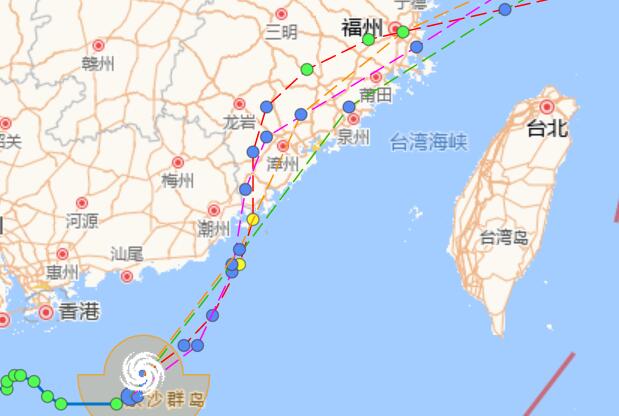 福建9号台风实时路径发展趋势图 受“卢碧”影响福建沿海客渡将停运