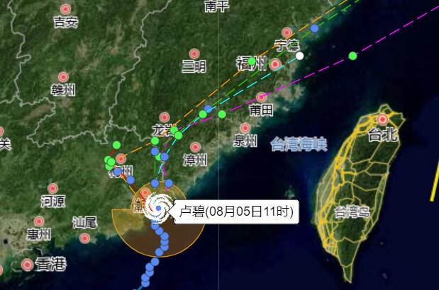 福州台风最新实时路径情况 受卢碧影响福州61趟高铁停运