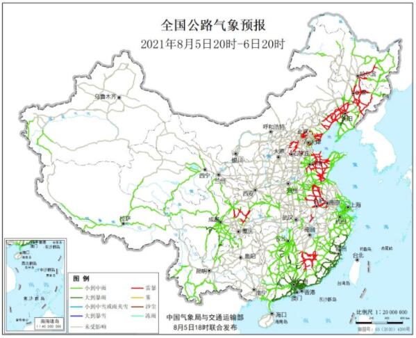 全国交通天气最新预报：8月6日高速路况最新实时查询