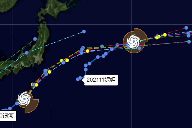 今年11号台风妮妲实时路径发展 东偏北移动中将变性为温带气旋